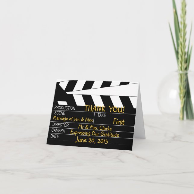 Movie Theme Wedding Vielen Dank Dankeskarte (Vorderseite)
