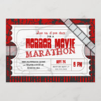 Movie Ticket Horror Movie Party Einladung