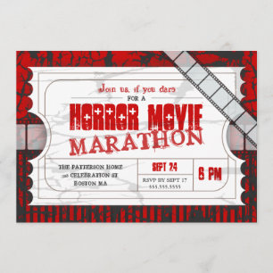 Movie Ticket Horror Movie Party Einladung