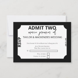 Movie Ticket Wedding RSVP Karte