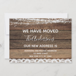 Moving Faire-part Rustic Farmhouse Wood