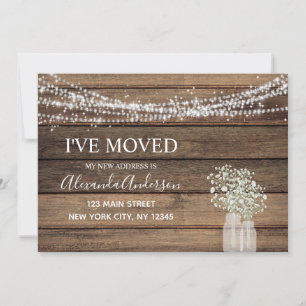 Moving Faire-part Rustic Farmhouse Wood