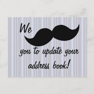 Moving Mustache Ankündigungspostkarte