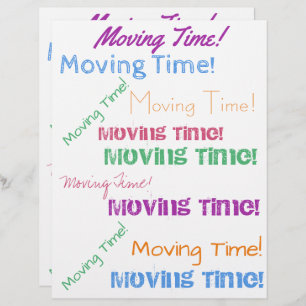Moving Time farbenfrohe Typografie Muster