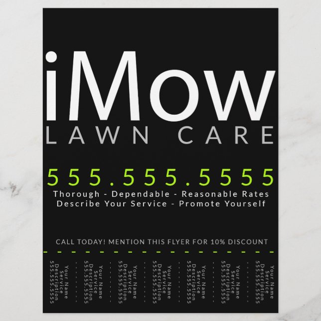 Mow. Rasenpflege Landscaping Tearsheet Ad Flyer (Vorne)
