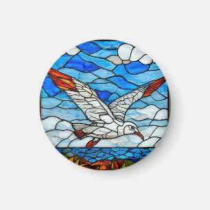 Möwe Buntglas Magnet