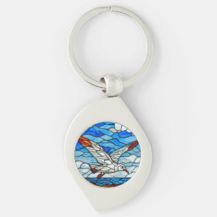 Möwe Buntglas Schlüsselanhänger
