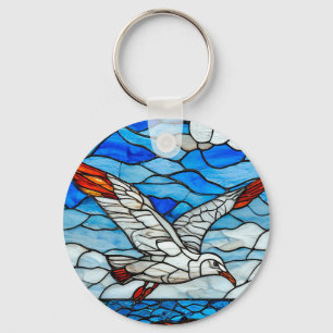Möwe Buntglas Schlüsselanhänger