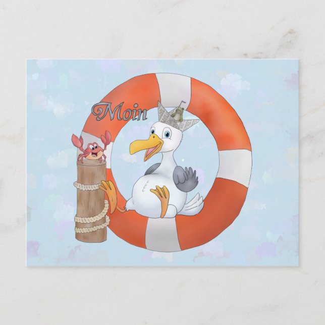 Möwe im Ring Postkarte (Vorderseite)
