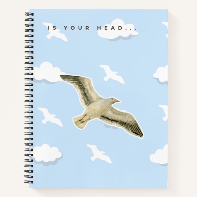 Möwe in den Wolken Notizbuch (Vorderseite)