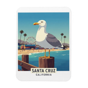 Möwe in Santa Cruz Kalifornien Reise Magnet