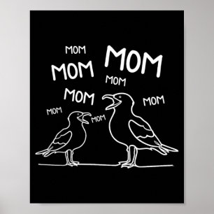 Möwe Mama Minimal Line Art Lustige Möwen-Mama Poster