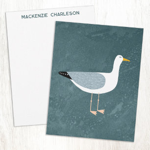 Möwe Nautical Küsten Vogel Personalisiert Mitteilungskarte