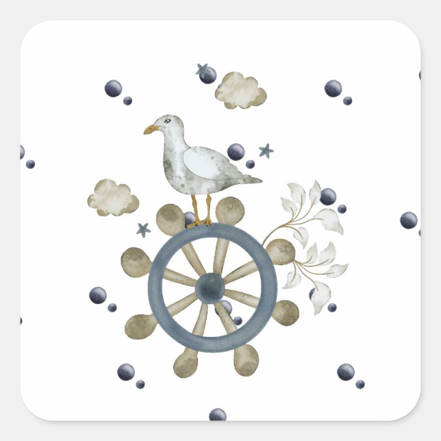 Möwe per Anhalter Sticker (Vorderseite)