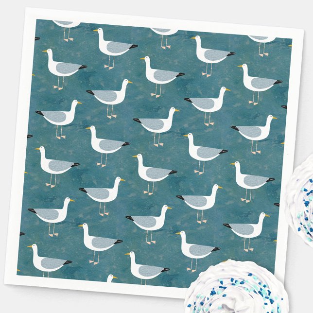 Möwe Serviette (Fun nautical seagull party paper napkins)