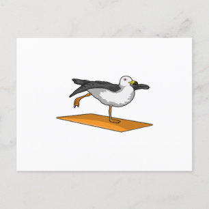 Möwe Yoga Meditation Fitness Postkarte