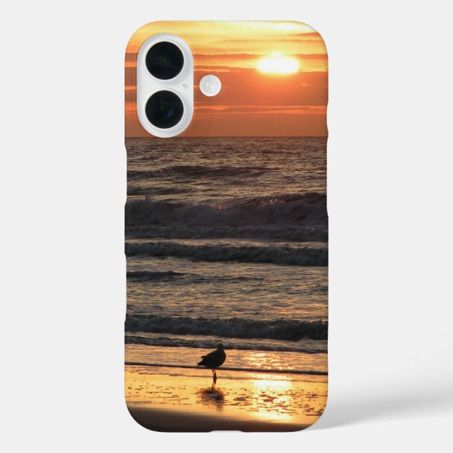 Möwen am Meer bei Sonnenuntergang iPhone 16 Hülle (Rückseite)