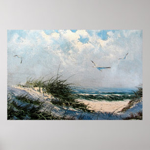 Möwen am Strand Poster