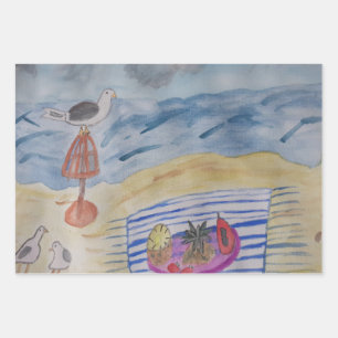 Möwen auf dem Beach Wrapping Sheet Set Geschenkpapier Set