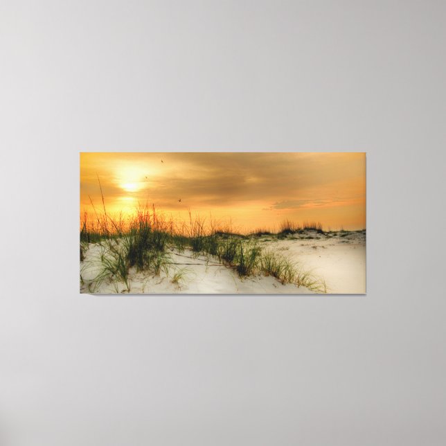 Möwen bei Sonnenaufgang Leinwanddruck (Vorderseite)
