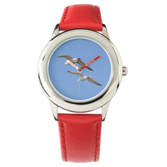Möwen, die hoch fliegen - armbanduhr (Vorderseite)