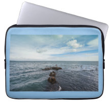 Möwen, die über die Felsen fliegen