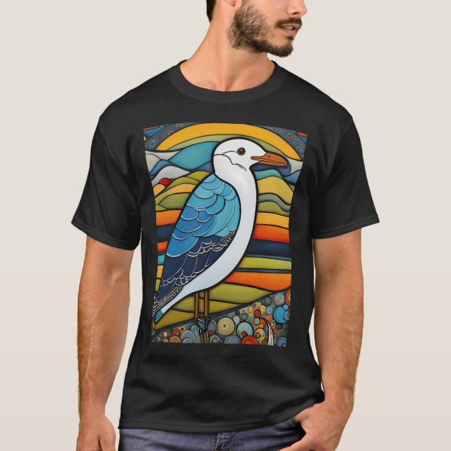 Möwen Fischer T-Shirt (Vorderseite)