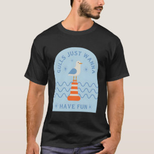 Möwen haben Spaß Seagull Vögel fliegen Lov T-Shirt