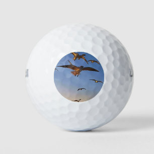 Möwen in der Schwarzen Kontur Golfball