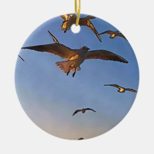 Möwen in der Schwarzen Kontur Keramik Ornament