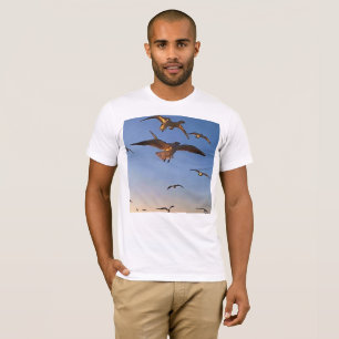 Möwen in der Schwarzen Kontur T-Shirt