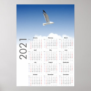 Möwen-Kalender 2021 Poster - Sonntag zuerst