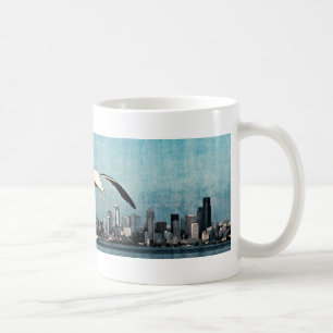 Möwen über die Tasse Seattle