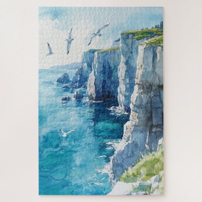 Möwen über Klippen am Meer (Vertikal)