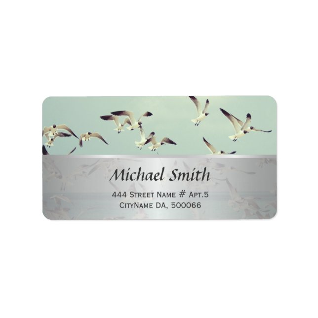 Möwen - Vögel Adressaufkleber (Vorne)