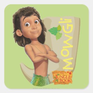 Mowgli 1 quadratischer aufkleber