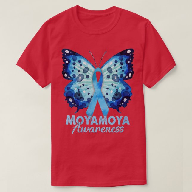 Moyamoya Awareness Butterfly V-Neck T-Shirt (Design vorne)