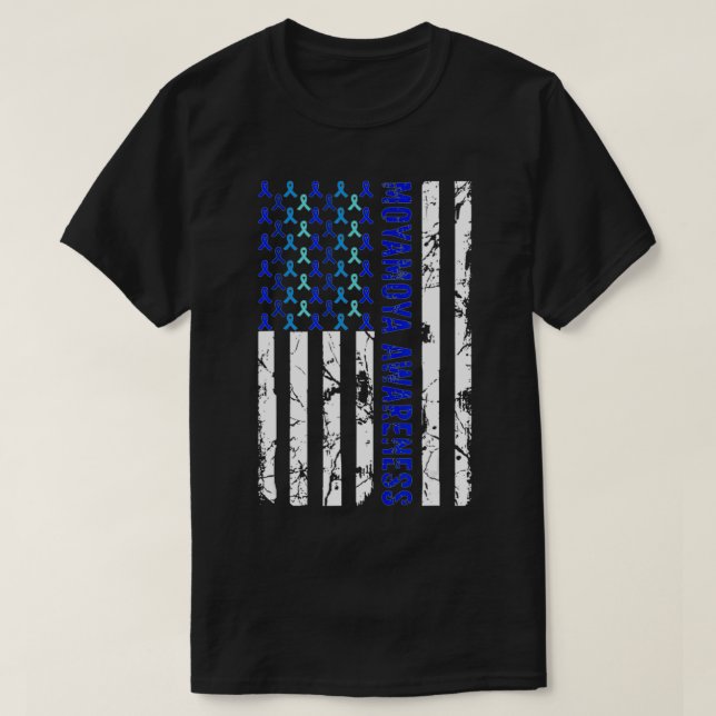 Moyamoya Awareness USA Flag Moyamoya Disease For m T-Shirt (Design vorne)