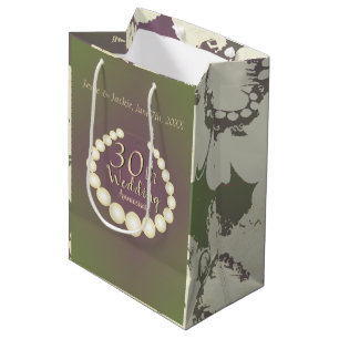 Moyen 30e/12e Sac cadeau pour Mariage Pearl Anniversaire
