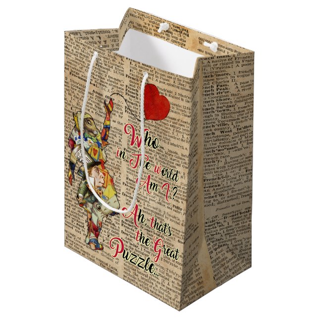 Moyen Alice dans le sac fait sur commande de cadeau de (Devant Angle)