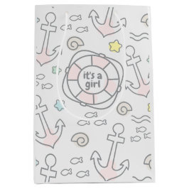 Moyen Baby Ahoy Nautical Baby Girl Cadeau Sac