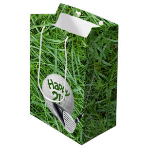 Moyen Bal De Golf En Herbe 21ème Anniversaire Sac Cadeau