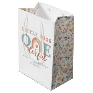 Moyen Boho Rainbow 1er Anniversaire Sac cadeau - Aquarel