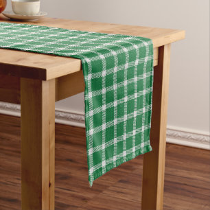 Moyen Chemin de table à carreaux verts