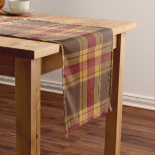 Moyen Chemin de table en tissu synthétique à carreaux d'