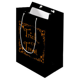 Moyen Citrouille Orange tour ou traiter sac cadeau