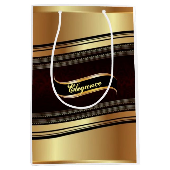 Moyen Élégant Mariage Or Groomsmen Cadeau Sac (Devant)