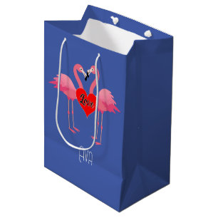 Moyen Flamant rose rose Amour Design - Sac cadeau - Moye