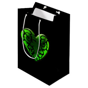 Moyen Goth St. Patrick's Day Green Heart Cadeau Sac cade