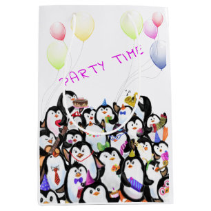 Moyen Happy Party Pingouin Cadeau Sac Drôle - Texte Pers